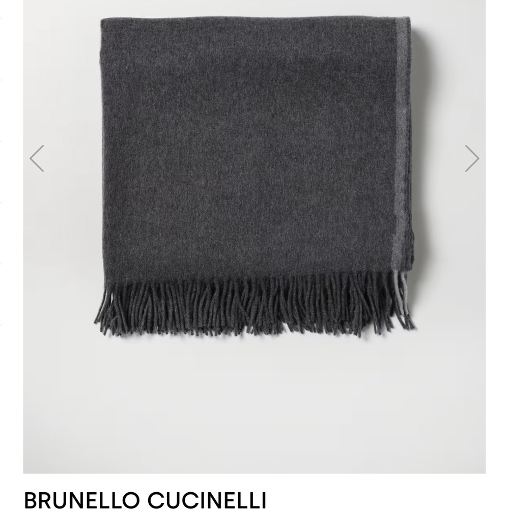 Brunello Cuccinelli Cashmere Grey Shawl /Blanket - Picture 3 of 6